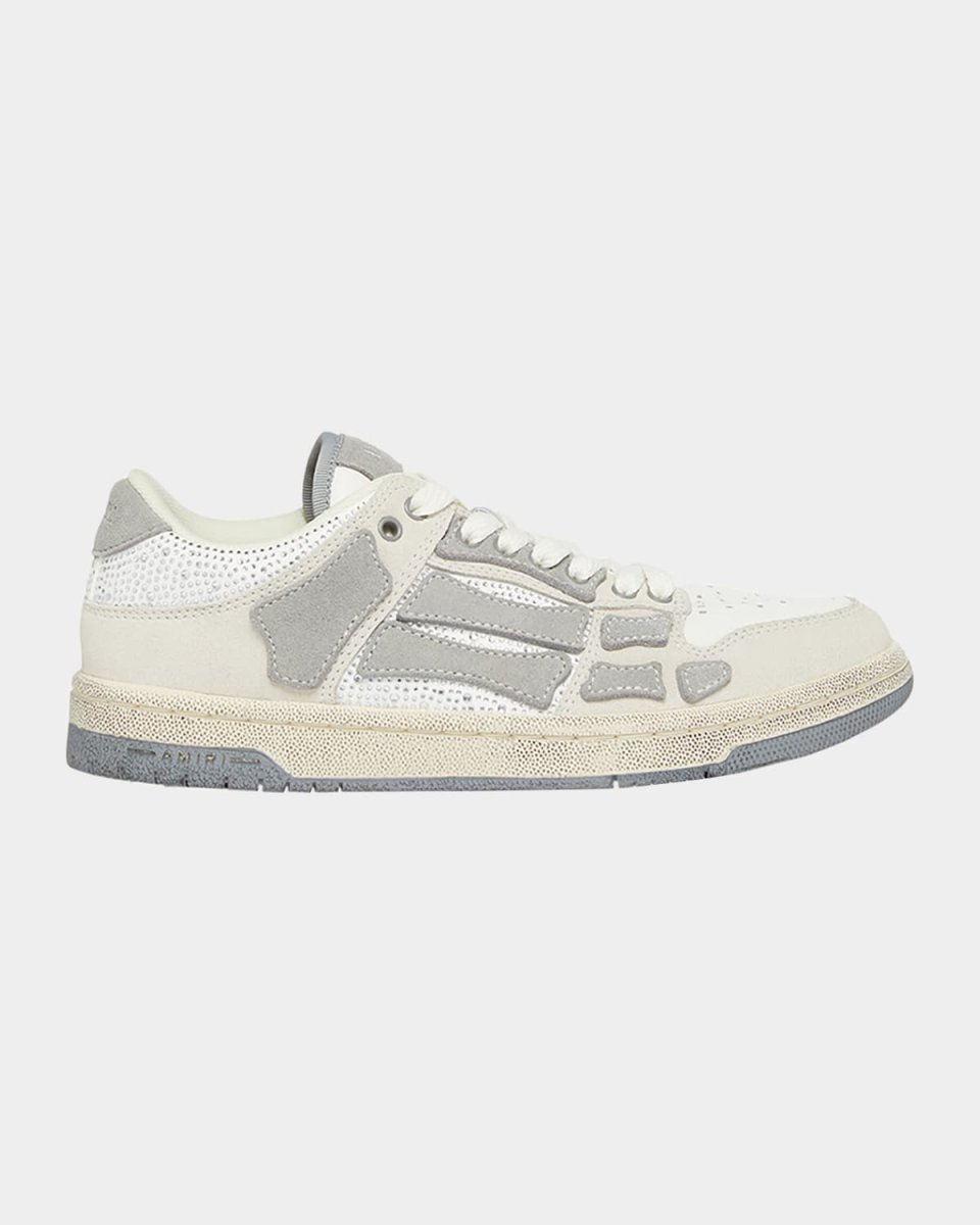Skeleton Crystal Suede Low-Top Sneakers